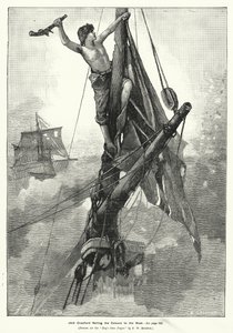 Jack Crawford Renkleri Direğe Çiviliyor (gravür) by Frederick William (after) Burton