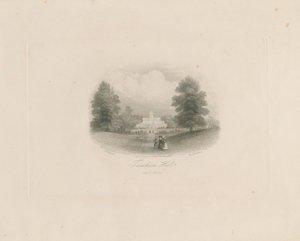 Trentham Hall: gravür (vinyetli), nd [c 1843] (baskı) by Frederick William Hulme