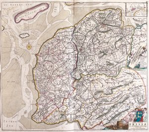 Friesland (Almanya) Haritası (gravür by Frederick de Wit