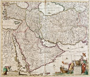 İran (İran), Ermenistan, Anadolu (Türkiye) ve Arabistan (Arap yarımadası: Suudi Arabistan, Kuveyt, Birleşik Arap Emirlikleri, Umman, Katar, Yemen, Bahreyn) (gravür) Haritası