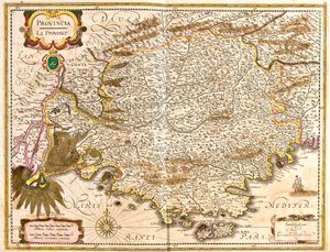Provence Haritası (Fransa) (gravür by Frederick de Wit