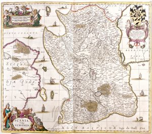 Scany Haritası (İsveç) (gravür by Frederick de Wit
