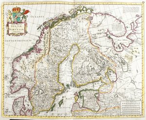İsveç ve Norveç Haritası (gravür by Frederick de Wit