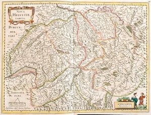 İsviçre Haritası (gravür by Frederick de Wit