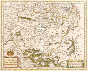 Thüringen Haritası (Almanya) (gravür by Frederick de Wit