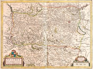 Avusturya Arşidükü Haritası (gravür by Frederick de Wit