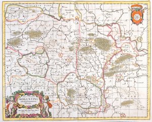 Mainz Archeveche Haritası (Almanya) (gravür by Frederick de Wit