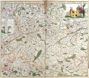Hainaut Kontu (Hainau) (Belçika) ve Cambresis Eveche (Fransa) haritası (gravür by Frederick de Wit
