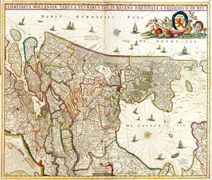 Hollanda Kontu Haritası (Hollanda) (gravür by Frederick de Wit