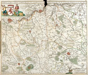 Limburg Dükalığı Haritası (Belçika) (gravür by Frederick de Wit