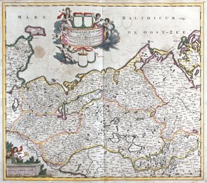 Mecklenburg Schwerin Dükalığı Haritası (Almanya) (gravür by Frederick de Wit