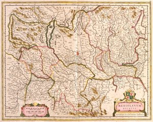 Milano Dükalığı Haritası (İtalya) (gravür by Frederick de Wit