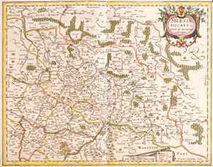 Silezya Dükalığı Haritası (Almanya ve Çek Cumhuriyeti) (gravür by Frederick de Wit