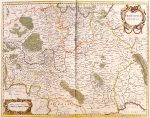 Franconia Dükü Haritası (Almanya) (gravür by Frederick de Wit