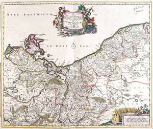 Pomeranya Dükü Haritası (Polonya) (gravür by Frederick de Wit