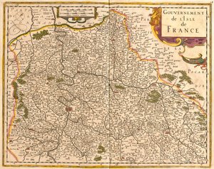 Ile de France Haritası (Fransa) (gravür by Frederick de Wit