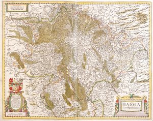 Hessen (Almanya) Landgrave Haritası (gravür by Frederick de Wit