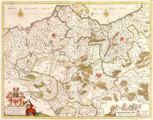 Brandenburg Margraviate Haritası (Almanya) (gravür by Frederick de Wit