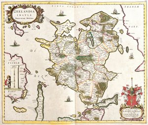 Zelande adasının haritası (Hollanda) (gravür by Frederick de Wit