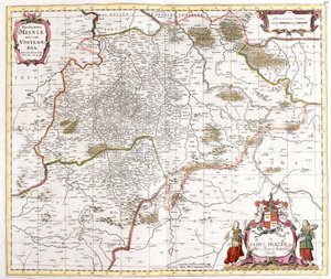 Misnie (Almanya) yürüyüşünün haritası (margraviate) (gravür by Frederick de Wit