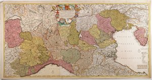 Kuzey İtalya. Frederik de Wit, Amsterdam, Bakır oyma tarafından harita. 1705 by Frederick de Wit