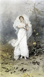 Ormandaki Kadın - Sonbaharın Alegorisi, Hubert Dys tarafından gösterilen Takvim, F.H. Kaemmerer tarafından boyanmış