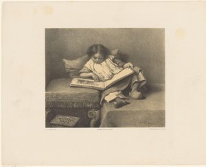 Resimli kitap olan çocuk