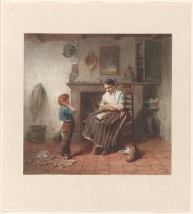Bir çocuk, bir uçurtma ve bir kadın ile iç by Frederik Willem Zürcher