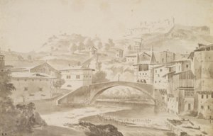 Viyana, Nær Lyon. Floden Gére üzerinde Pont Saint-Martin. TELEVİZYON. Saint-Martin Manastırı, t.h. Porte de la Rochette ve slottet Pipet