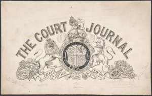 The Court Journal, 1830-62 için başlık sayfası tasarımı. by Freeman Gage Delamotte