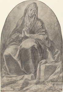Kederli Bakire Tutkunun Enstrümanlarını Düşünüyor by French 17th Century