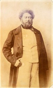 Alexandre Dumas Pere (1803-70) 1860 dolayları (s/b fotoğraf) by French Photographer