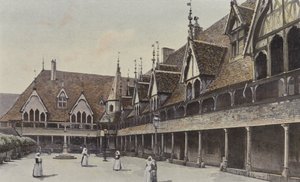 Beaune, Hastanenin ilk iç avlusu by French Photographer