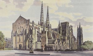 Bordeaux, Cathedrale St-Andre, topluluk SE ve Tour Pey-Berland by French Photographer