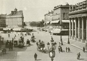 Bordeaux, Place de la Comedie (b/w fotoğraf) by French Photographer