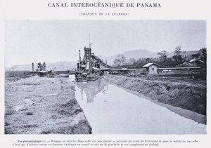 Panama Interoceanic Canal, Culebra Works (s/b fotoğraf) by French Photographer