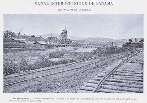 Panama Interoceanic Canal, Culebra Works (s/b fotoğraf) by French Photographer