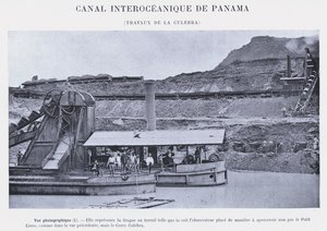 Panama Interoceanic Canal, Culebra Works (s/b fotoğraf) by French Photographer