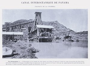 Panama Interoceanic Canal, Culebra Works (s/b fotoğraf) by French Photographer