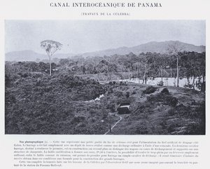 Panama Interoceanic Canal, Culebra Works (s/b fotoğraf) by French Photographer