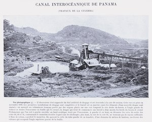 Panama Interoceanic Canal, Culebra Works (s/b fotoğraf) by French Photographer