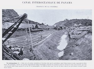 Panama Interoceanic Canal, Culebra Works (s/b fotoğraf) by French Photographer