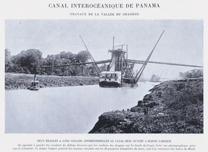 Panama Interoceanic Canal, Chagres Valley Works (s/b fotoğraf) by French Photographer