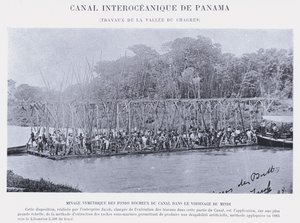 Panama Interoceanic Canal, Chagres Valley Works (s/b fotoğraf) by French Photographer
