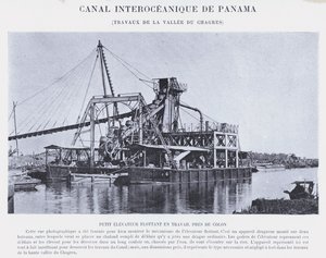 Panama Interoceanic Canal, Chagres Valley Works (s/b fotoğraf) by French Photographer