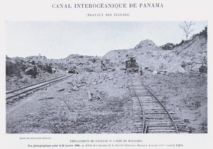 Panama Interoceanic Kanalı, Kilit İşleri (bw fotoğraf) by French Photographer