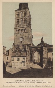 Charite Sur Loire, Çan Kulesi ve Eski Manastırın Portalı by French Photographer