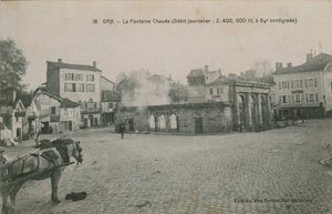 Dax - ılık su kaynağı (günlük akış: 64 santigratta 2400000 litre). 1913 yılında gönderilen kartpostal. by French Photographer