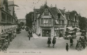Deauville, La Rue de lEcluse. 1913 yılında gönderilen kartpostal. by French Photographer