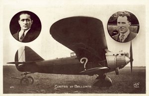 Dieudonne Costes ve Maurice Bellonte, Fransız havacılar (s/b fotoğraf) by French Photographer